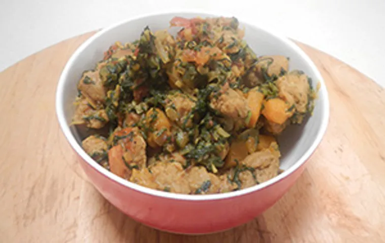 Soya Nuggets with Greens