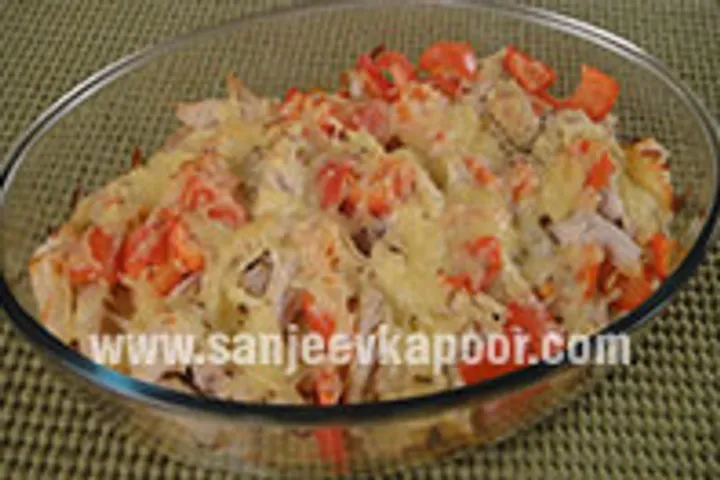 Swiss Chicken Cheese Strata 