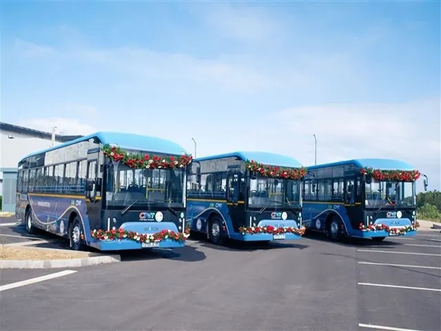 Mauritius receives first batch of Indian-built electric buses from SWITCH Mobility