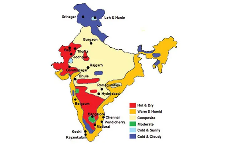 Division of climatic zones in India (Source: IIT Bombay)