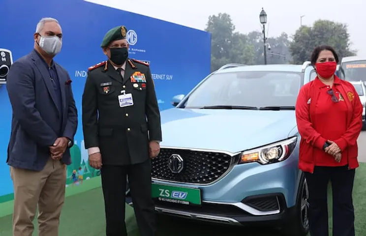 MG ZS EV Participates in First-Ever EV Trial-Run Between Delhi and Agra