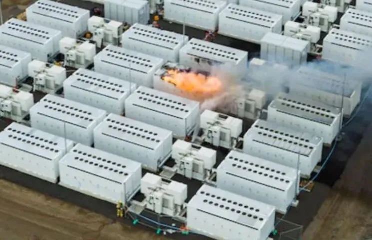 big battery fire at tesla