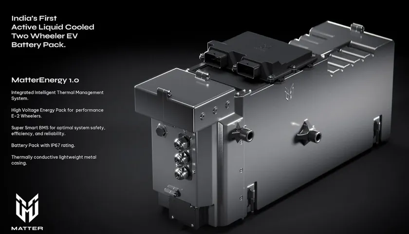 MatterEnergy 1.0, An Active liquid-cooled 2 Wheeler EV battery Pack Debuts