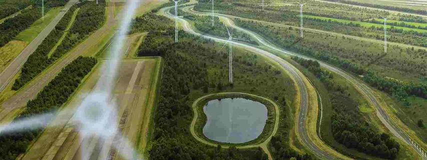 Mercedes-Benz wind farm on test track
