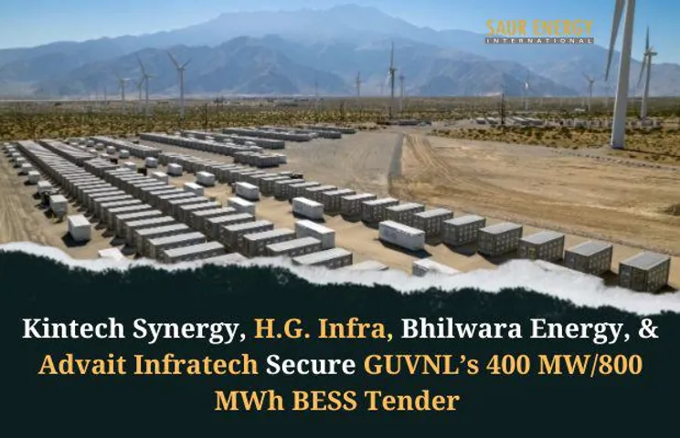 Kintech, H.G., Bhilwara, & Advait Secure GUVNL's 400 MW/800 MWh BESS Project