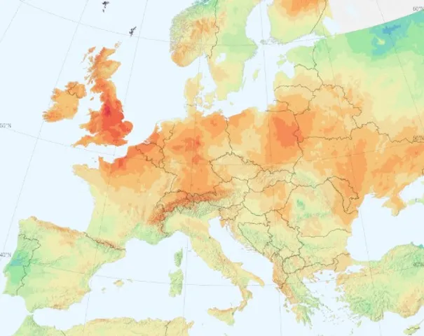 Solargis GHI Diff In April 2025 for Europe