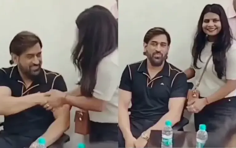 इमोशनल होकर महिला फैन ने छूए MS Dhoni के पैर, उसके बाद माही ने जो किया उसने एक बार फिर दिल जीत लिया, VIDEO