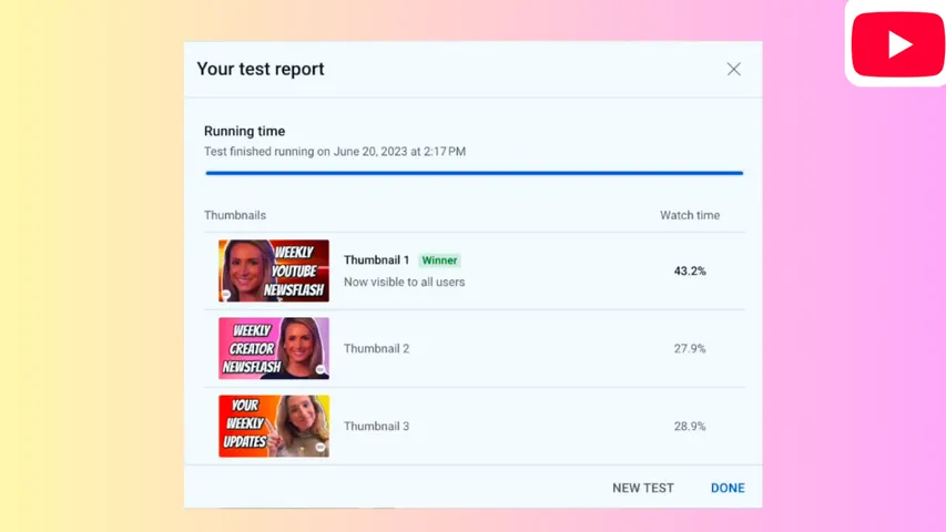 YouTube Expands Thumbnail Testing Feature