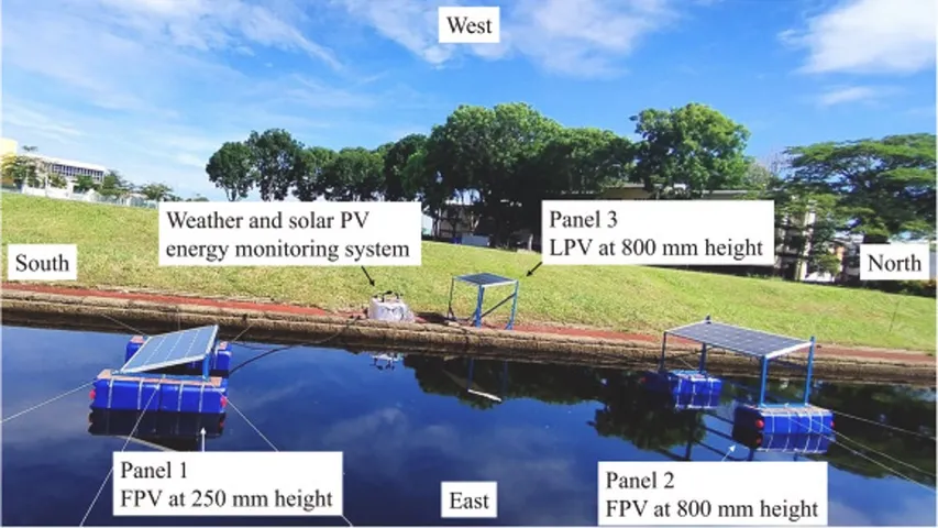 Variations in solar radiation, wind speed, rainfall, and humidity were key factors influencing FPV thermal behavior. 