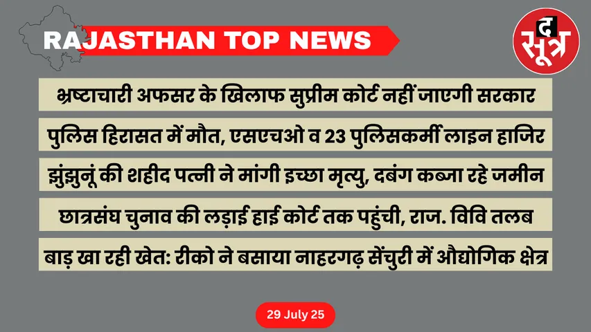Rajasthan top news 29 July