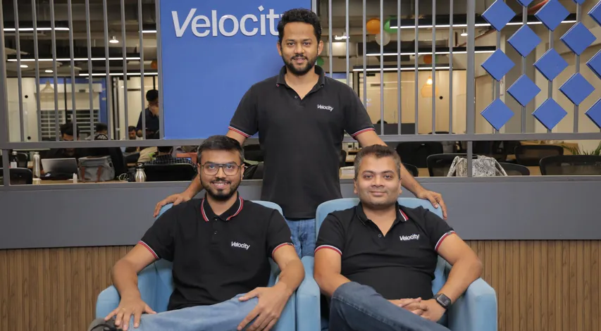 Velocity founders Saurav Swaroop, Abhiroop Medhekar (in the middle), Atul Khichariya.