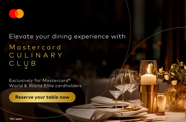 Exclusive perks under Mastercard Culinary Club programme