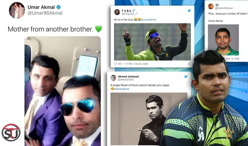Umar Akmal's Posted A Pic With Abdul Razzaq And Captions It, 'Mother From Another Brother', Twitter Is Rolling With Laughter