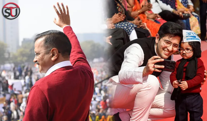 People Are Loving The Baby Mufflerman Who Showed  Up At Kejriwal's Oath Taking Ceremony