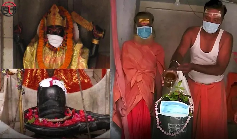 Priests Put Masks On Idols In Varanasi Temple, This Is Coronavirus Scare