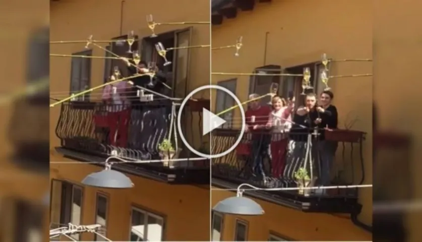 Viral Video: A Wine Party In Italy, Celebrating 21645 Deaths!
