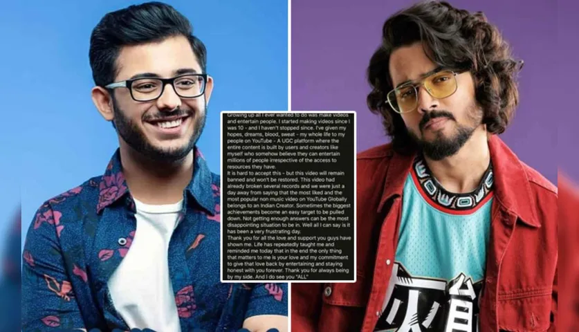 Finally! CarryMinati Breaks His Silence Pens An Emotional Note; Bhuvan Bam Reacts
