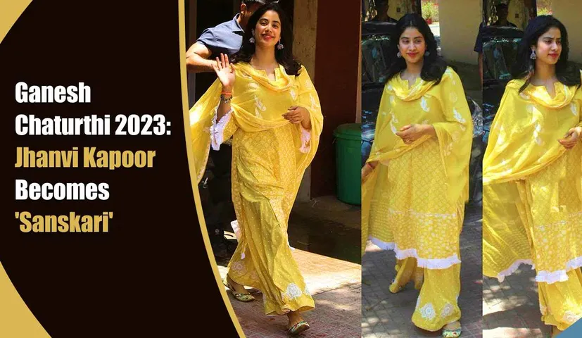 Ganesh Chaturthi 2023: Janhvi Kapoor Becomes 'Sanskari' on Ganesh Chaturthi, Hearts will Melt After Seeing the Actress in saree