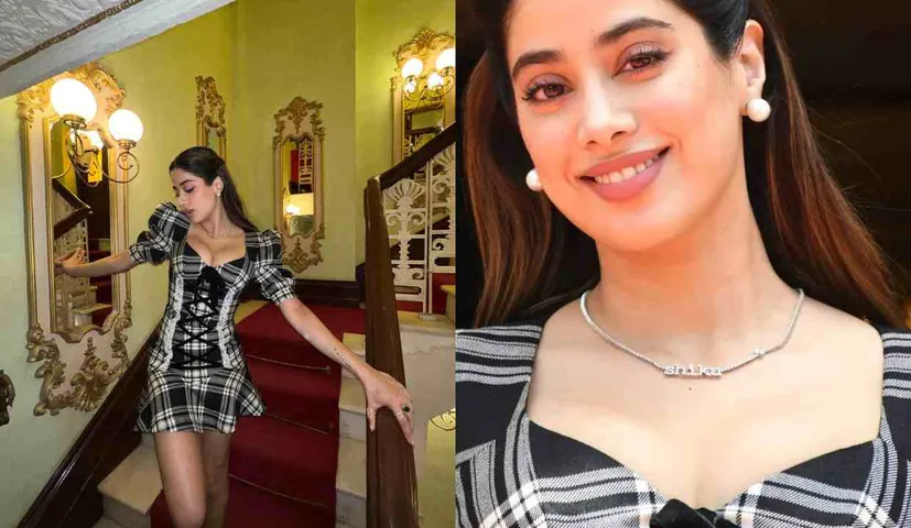 Janhvi Kapoor Wore a Locket with Boyfriend's Name, Looked in Beautiful Dress