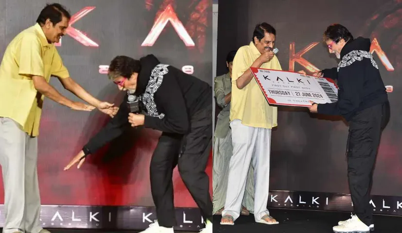 Amitabh Bachchan Touches Feet of 'Kalki 2898 AD' Producer C Ashwini Dutt