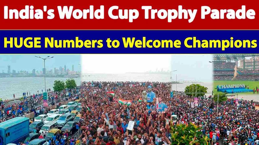 Team India Victory Parade : Huge Crowd Gathered For Team India at Marine Drive !