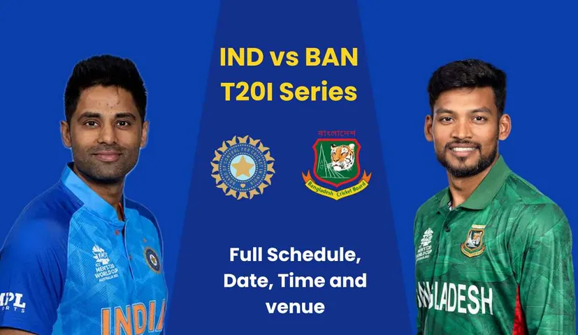 IND vs BAN T20I Series to Begin on October 6: Schedule, Dates, Time and Venue