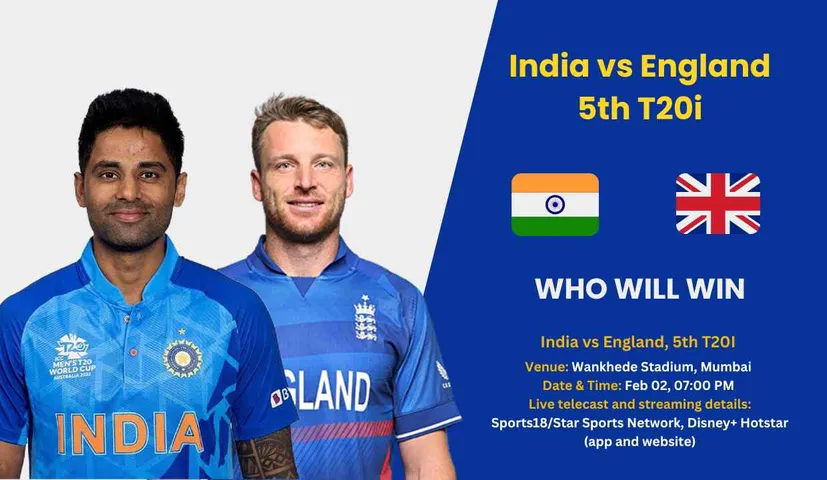 IND vs ENG 5th T20 Live: Where to Watch, Prediction Details