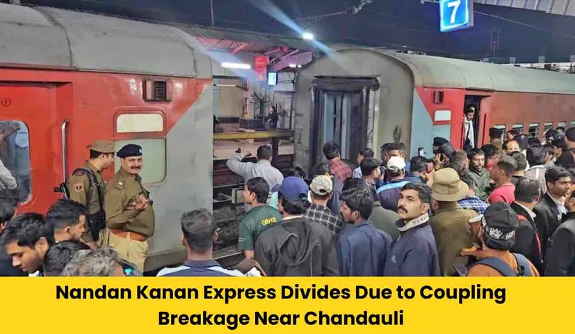 Train Accident: Nandan Kanan Express Divides Due to Coupling Breakage Near Chandauli