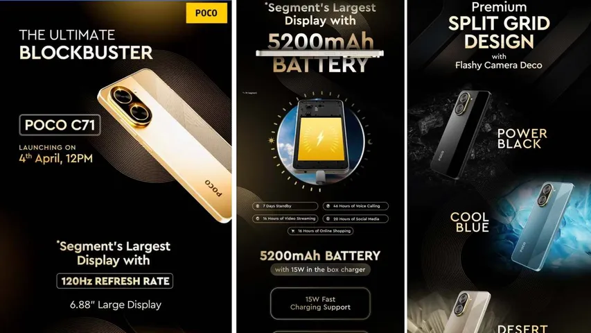 POCO C71 Launched in India: Budget Smartphone Under ₹7,000 with 120Hz Display