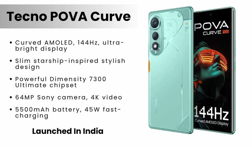 Tecno POVA Curve 5G Launched in India: Specs, Features, Launch Date & Offers