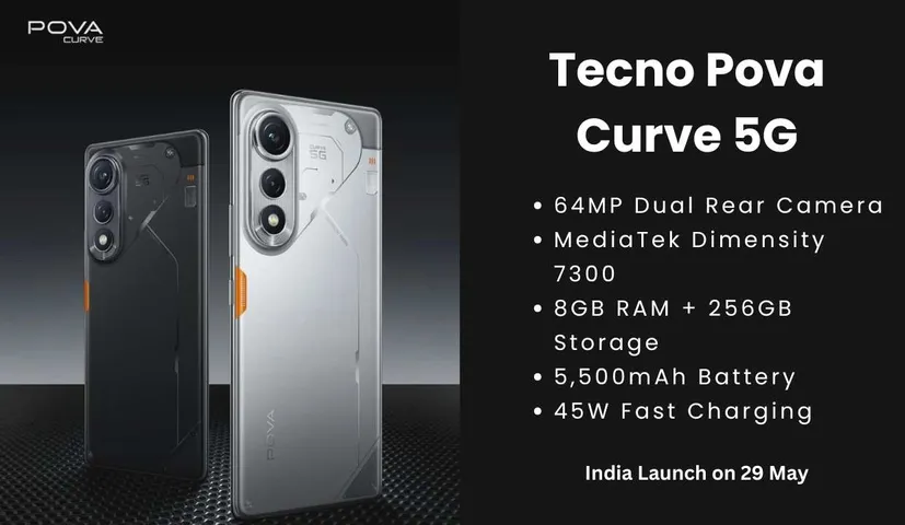 Tecno Pova Curve 5G India Launch on 29 May: Specs, Price & Features Revealed