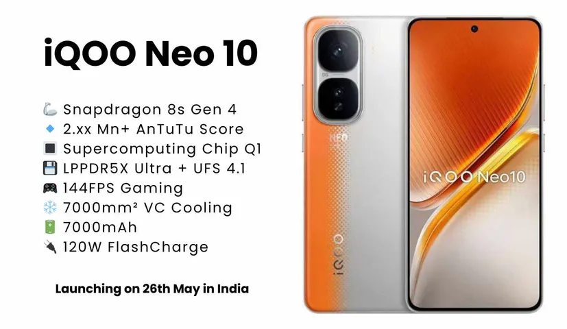 iQOO Neo 10 Launching in India Soon with Snapdragon 8s Gen 4 Power