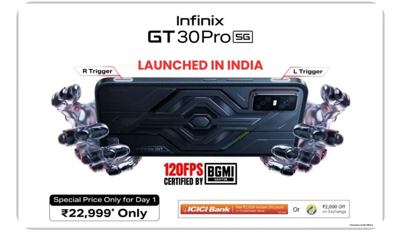 Infinix GT 30 Pro Launched in India: Price, Specs & First Sale Offer Revealed