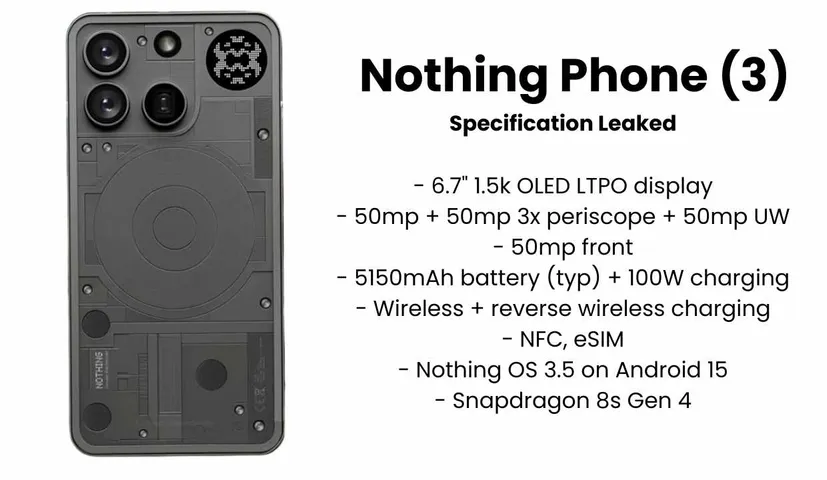 Nothing Phone 3 Launching on July 1: Specs Leaked, Price Details