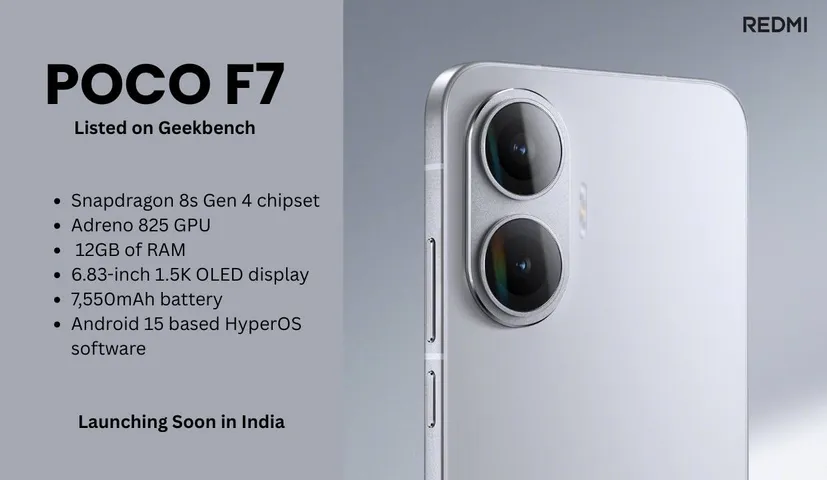POCO F7 Launching Soon in India with Snapdragon 8s Gen 4 and 7550mAh Battery