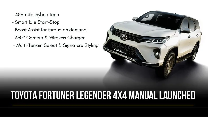 Toyota Fortuner Legender 4X4 Manual Launched – Price, Features & Mileage