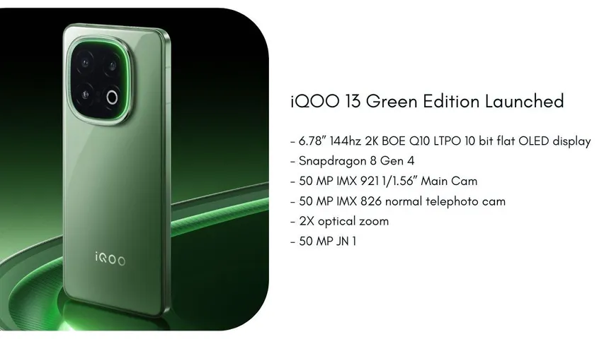 iQOO 13 Green Edition Launched: Price, Specs & Features Revealed