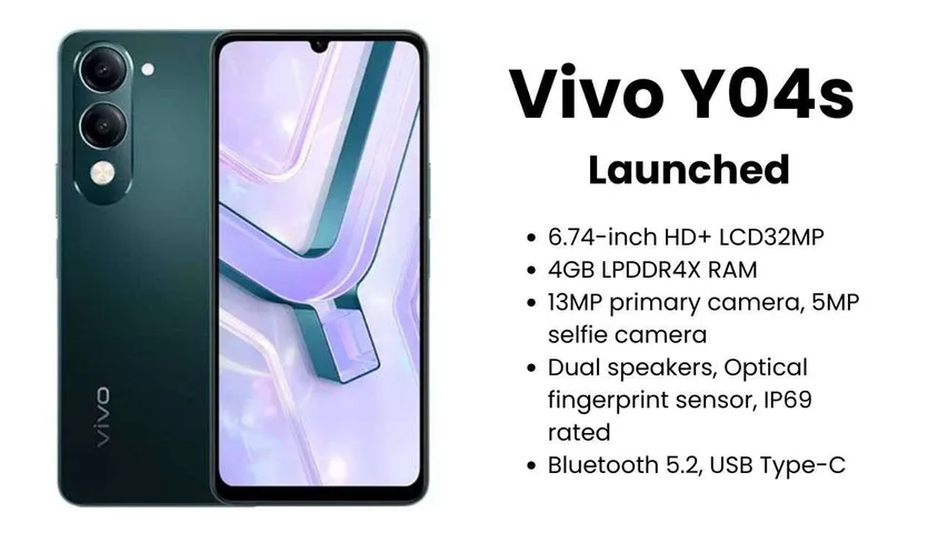 Vivo Y04s Launched with Unisoc T612, 6000mAh Battery, Android 14