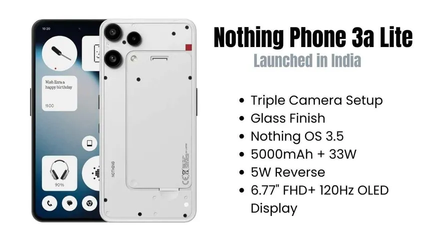 Nothing Phone 3a Lite Launched in India: Exciting Specs, Features & Sale Details