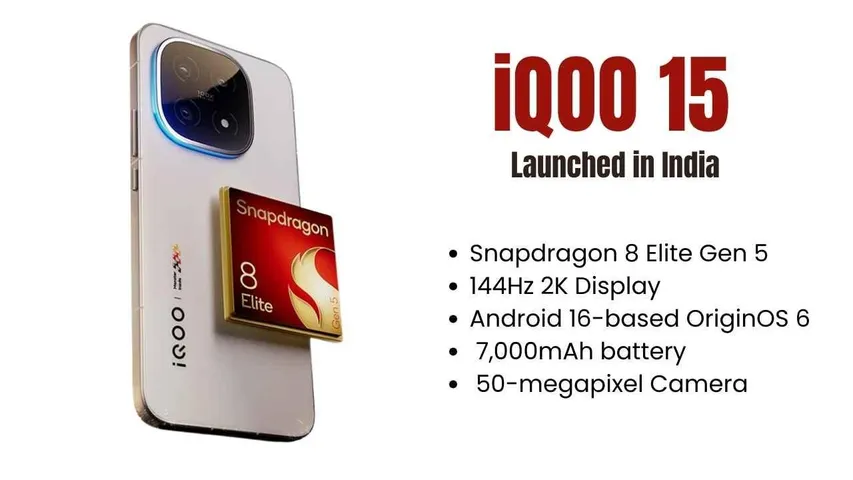 iQOO 15 Launched in India With Snapdragon 8 Elite Gen 5, 144Hz 2K Display