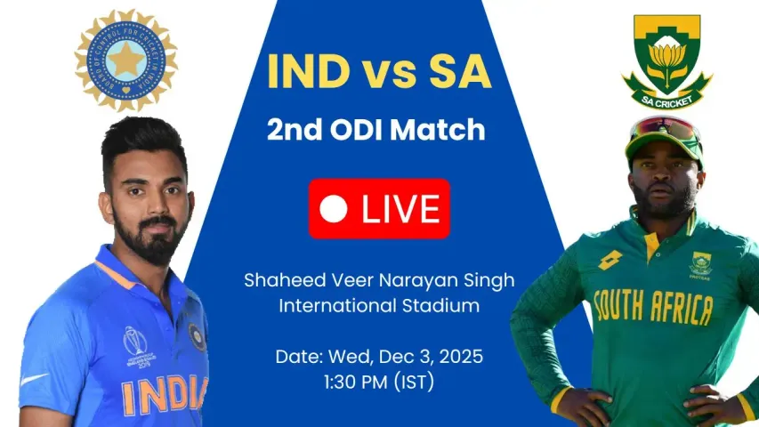 IND vs SA 2nd ODI Match: Can India Seal the Series in Raipur on December 3?
