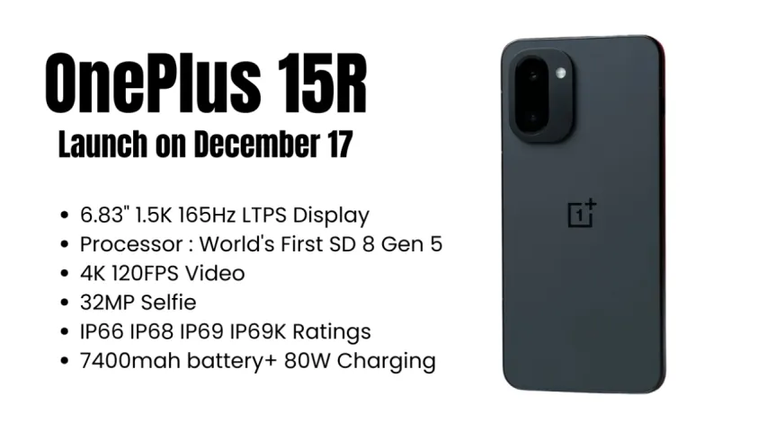 OnePlus 15R India Launch on December 17: Price, Specs, Battery & Features Revealed