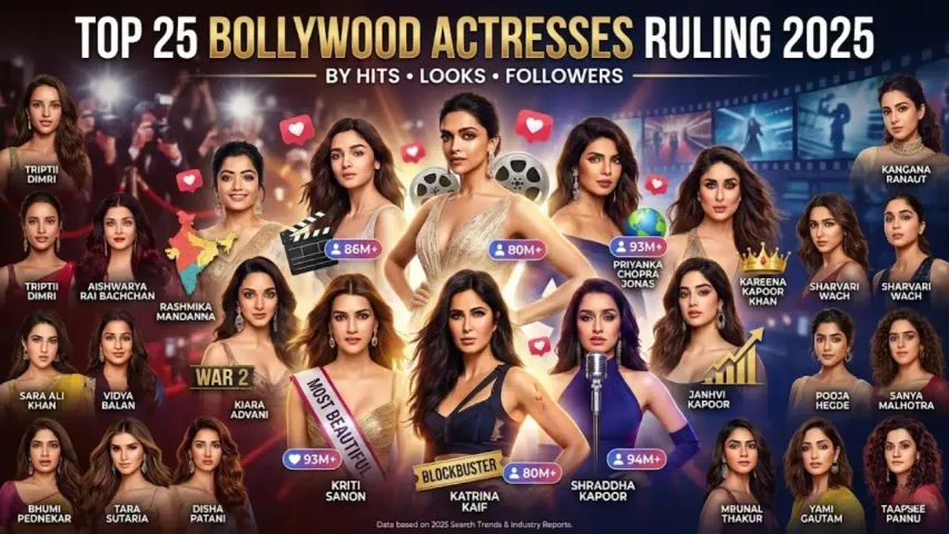 Top 25 Bollywood Actresses Ruling 2025 With Hits, Looks and Followers