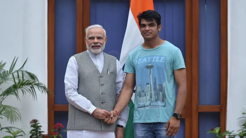 NEERAJ CHOPRA WITH NARENDRA MODI