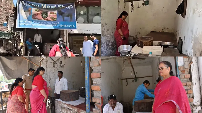 checking campaign conducted Lucknow meat shops