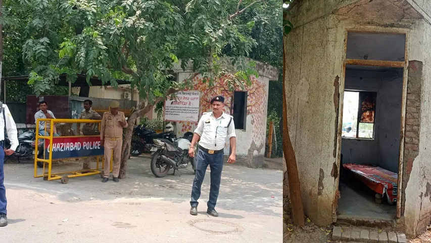 यातायात पुलिस कर्मी और सुरक्षा बूथ 