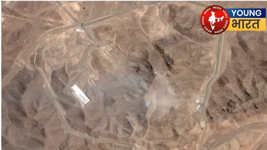 Satellite image of the Fordo nuclear facility after the US attack