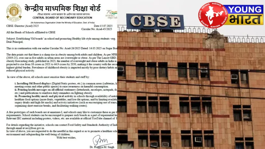 CBSE का 'ऑयल बोर्ड' मिशन क्या है? स्कूलों में बच्चों की थाली पर अब नजर रखेगा बोर्ड! | यंग भारत न्यूज
