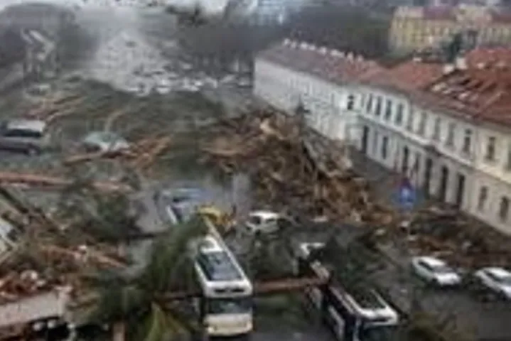 violent storms sweep Romania