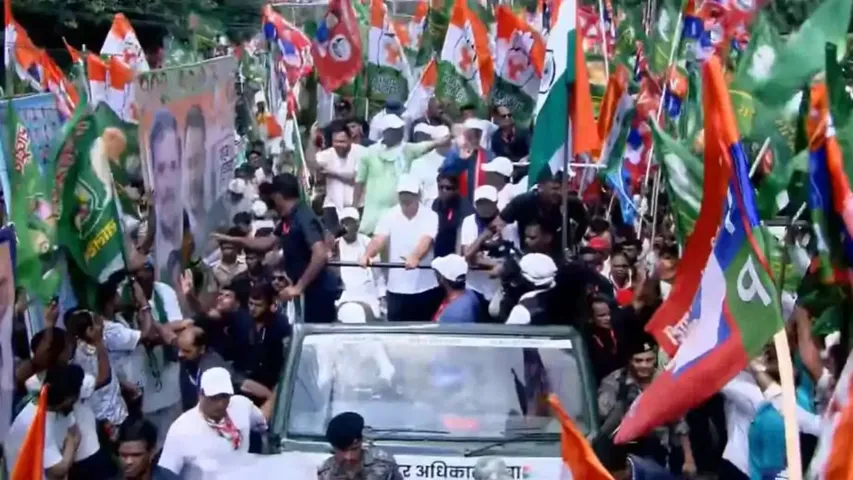 Rahul Gandhi Tejashwi Yadav Voter Adhikar Yatra 1 September 2025